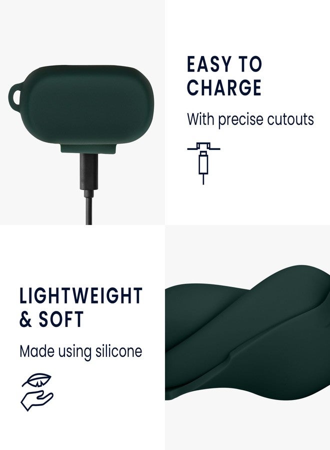 kwmobile حافظة kwmobile متوافقة مع Jabra Elite 3 / Elite 2 - غطاء سيليكون لحامل سماعات الأذن - أخضر داكن - Image 4