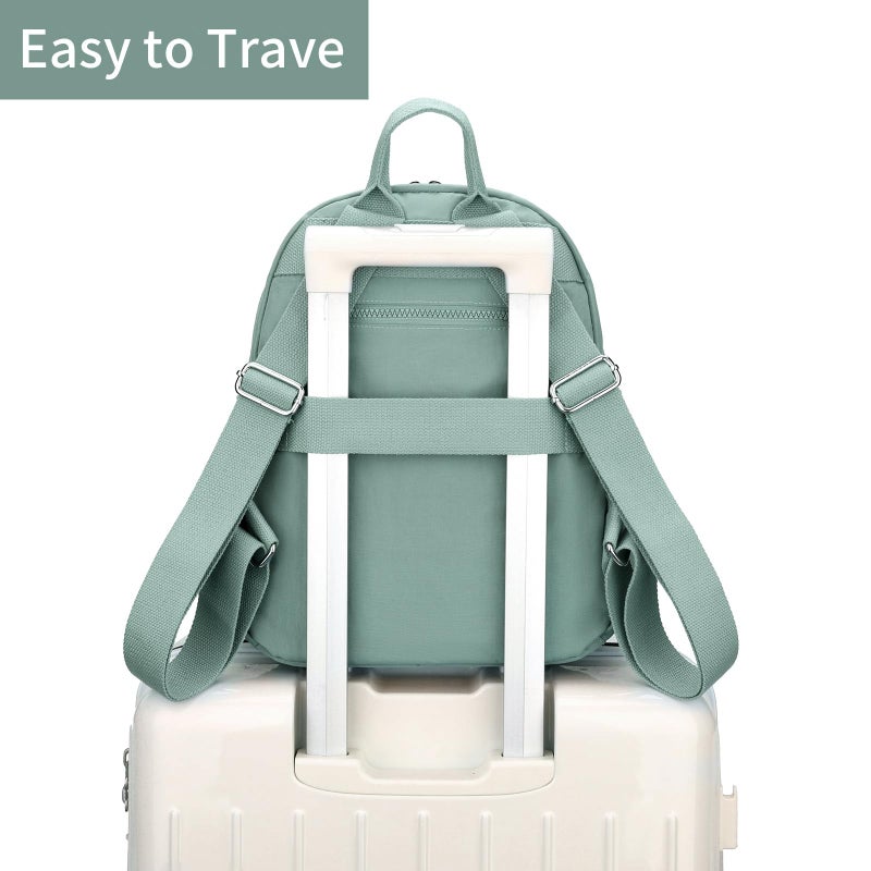 Tanweibago Mini Nylon Women Backpacks,11L Small Ladies backpacks Casual Lightweight Women Shopping Travel Daypack (Light Green) - Image 5