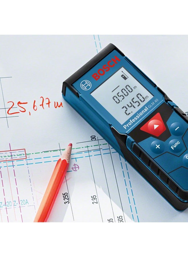 BOSCH - GLM 40 Professional Digital Laser Measure Blue and Black 10.5 x 4.1 x 2.4 cm JE0 601 072 902 - Image 1