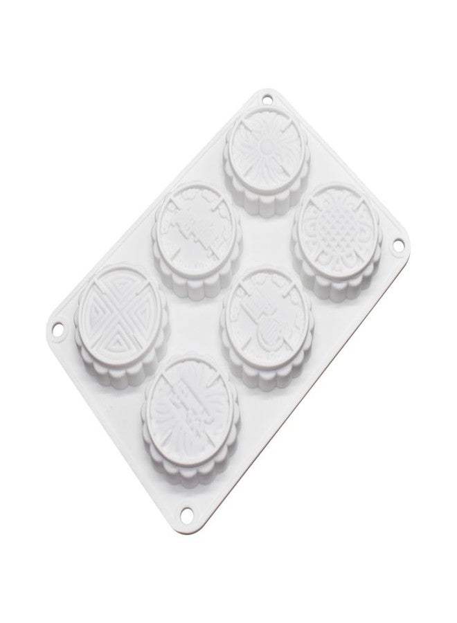 mostsom 6 Flower Silicone Cake Mold Handmake DIY Bread Mould Silicone Moulds For Cake Mooncake Mold Cake Tools (Mooncake O_8.52 X5.8 X0.84 inch) - Image 5