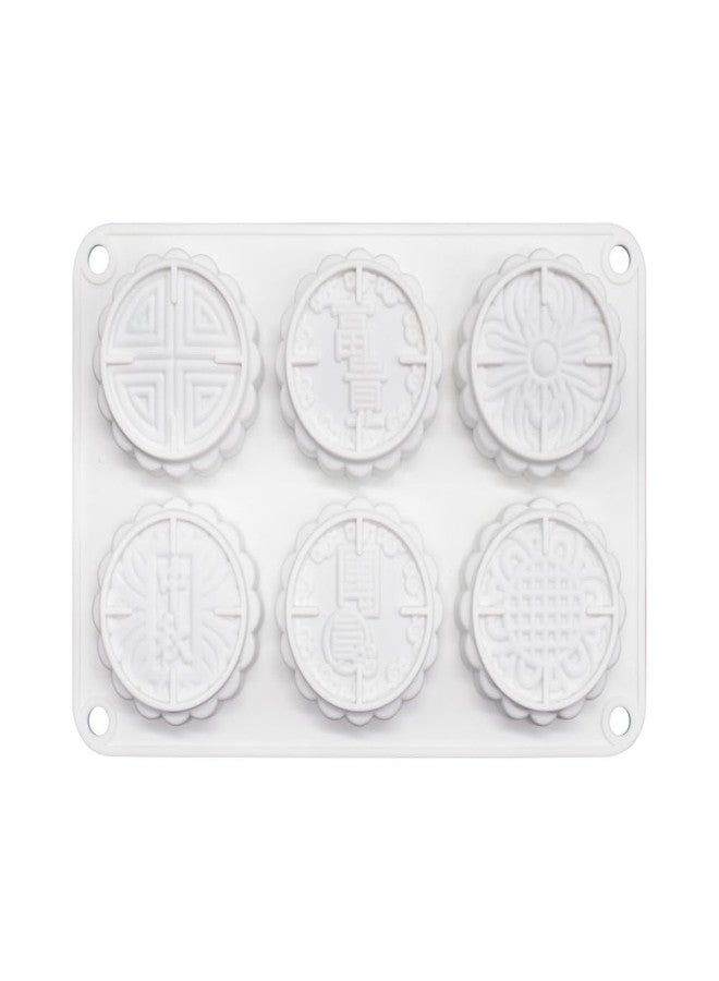 mostsom 6 Flower Silicone Cake Mold Handmake DIY Bread Mould Silicone Moulds For Cake Mooncake Mold Cake Tools (Mooncake O_8.52 X5.8 X0.84 inch) - Image 3