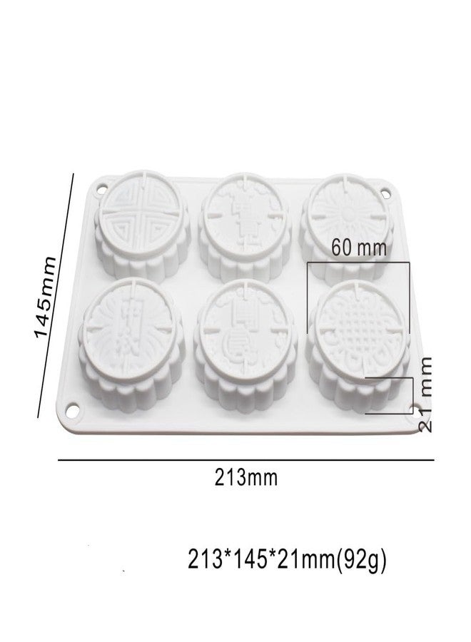 mostsom 6 Flower Silicone Cake Mold Handmake DIY Bread Mould Silicone Moulds For Cake Mooncake Mold Cake Tools (Mooncake O_8.52 X5.8 X0.84 inch) - Image 2