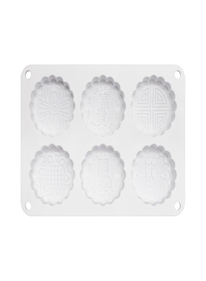 mostsom 6 Flower Silicone Cake Mold Handmake DIY Bread Mould Silicone Moulds For Cake Mooncake Mold Cake Tools (Mooncake O_8.52 X5.8 X0.84 inch) - Image 4