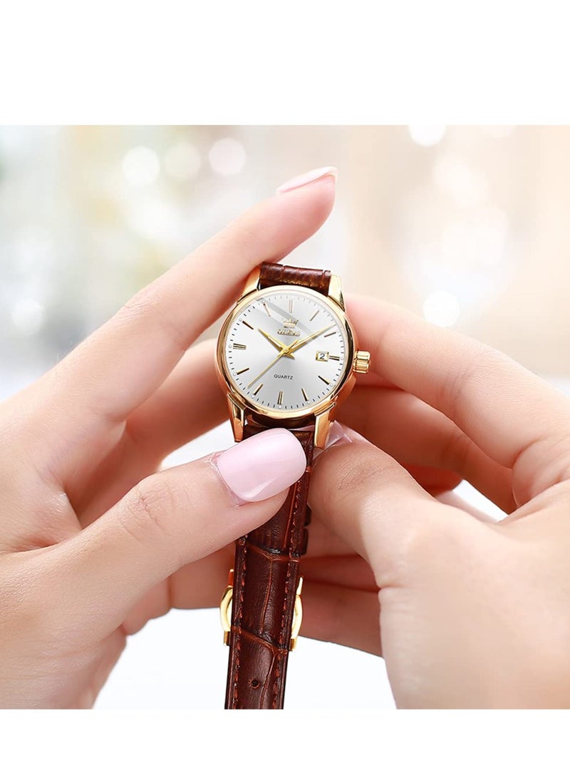 Watches for Women Quartz Analog Water Resistant Leather Watch 6898
