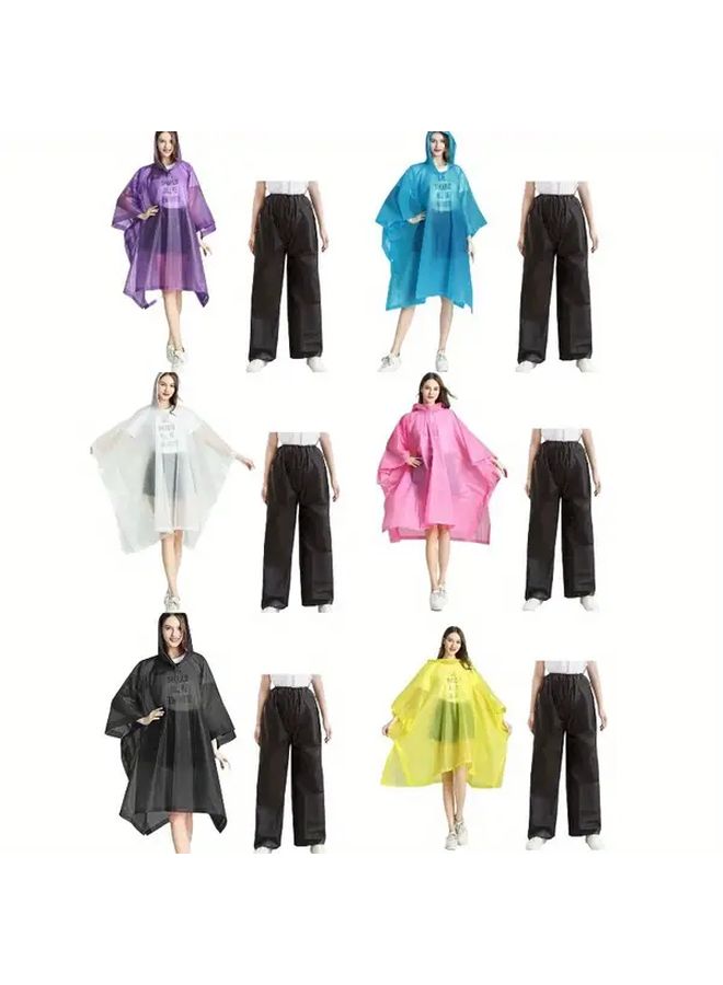 Yellow XL Heavy Duty Full Zip Raincoat Pants Set Hooded Poncho Unisex Adult - Image 2