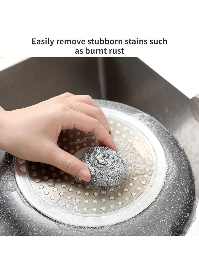 Stainless Steel Scrubber Brushes 4pcs Durable Rust Resistant Kitchen Cleaning Tools - Image 4