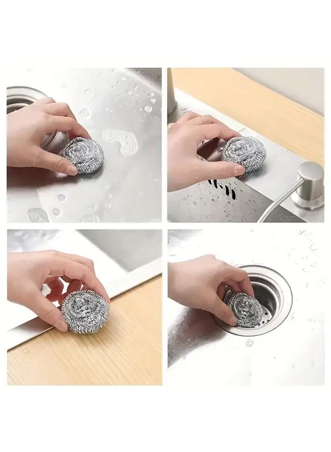 Stainless Steel Scrubber Brushes 4pcs Durable Rust Resistant Kitchen Cleaning Tools - Image 5