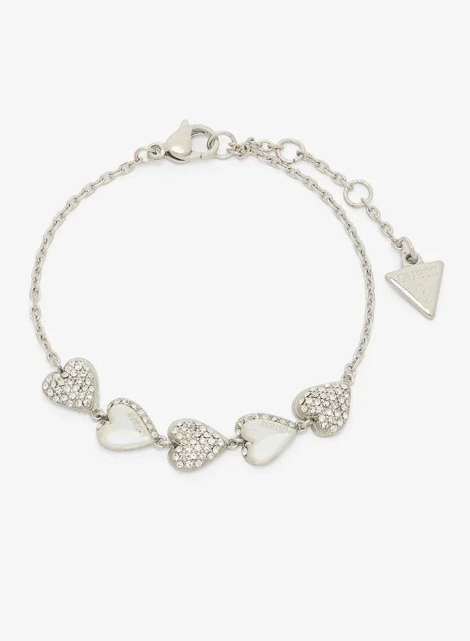 Multi Hearts Pave Chain Bracelet