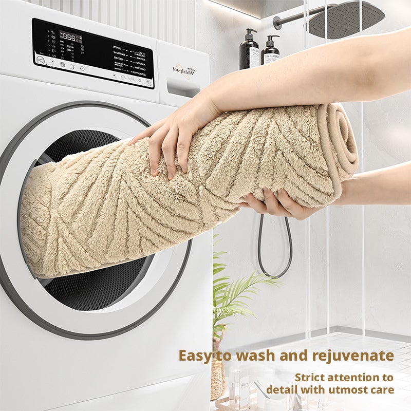 Soft Velvet Jacquard Door Mat Non-Slip Water Absorbent Set - Image 4