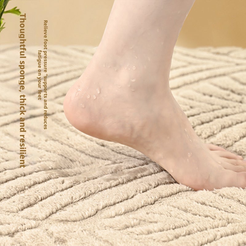 Soft Velvet Jacquard Door Mat Non-Slip Water Absorbent Set - Image 2