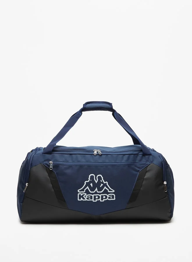 Kappa Men Logo Print Duffel Bag with Zip Closure