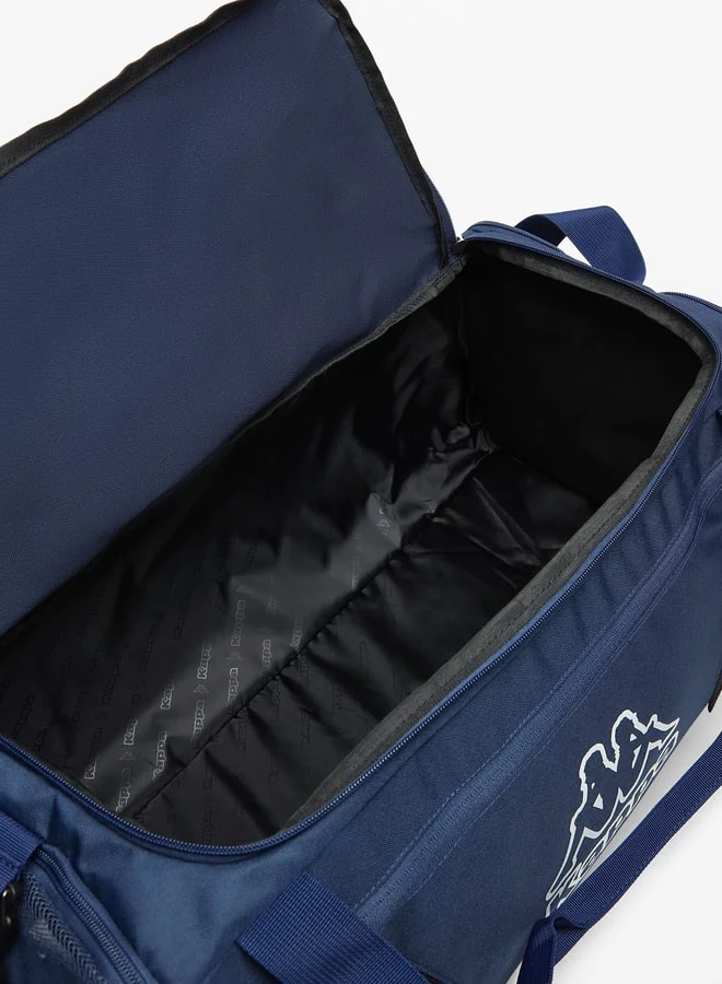 Kappa Men Logo Print Duffel Bag with Zip Closure