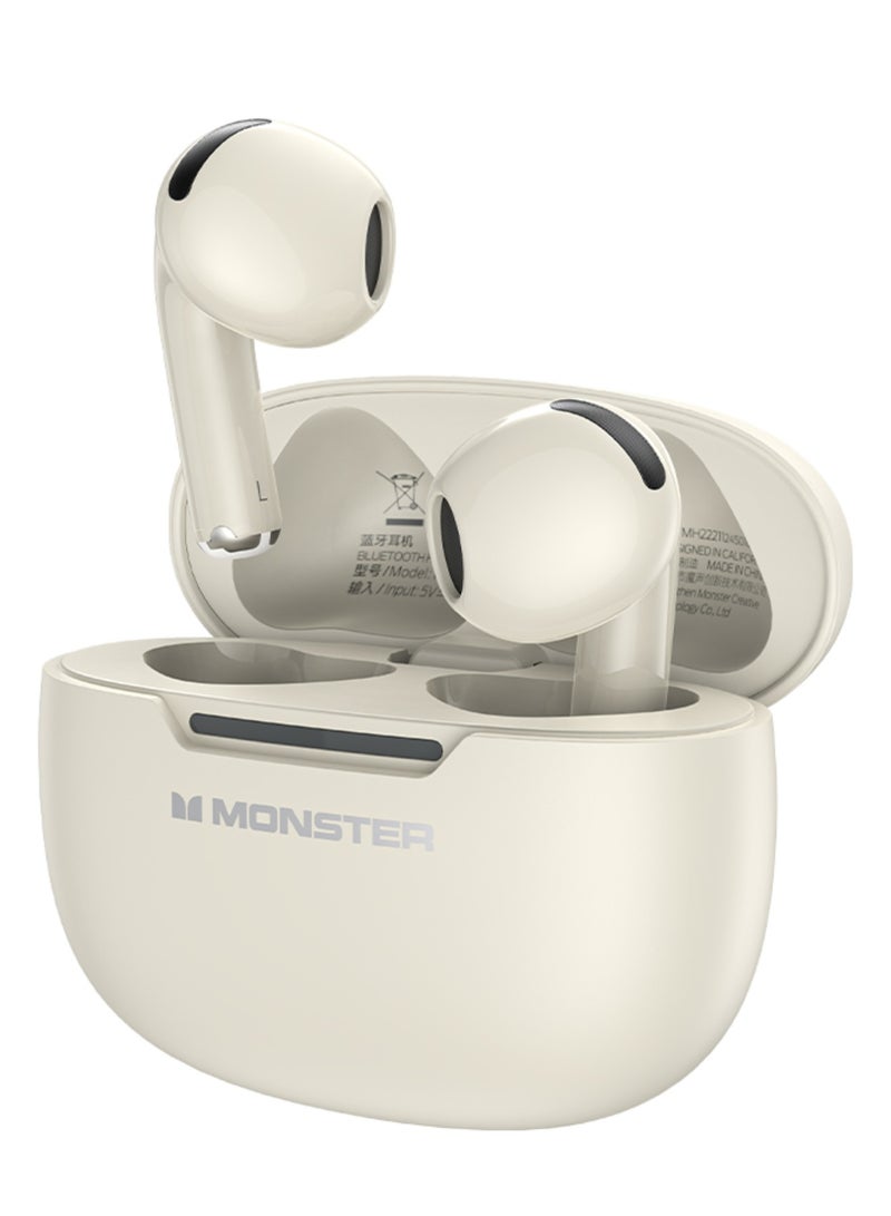 Monster N-Lite 208 TWS Earbuds – 13mm Bass, Bluetooth 5.4, 25H Playtime, ENC, IPX5, Touch Control - Image 1