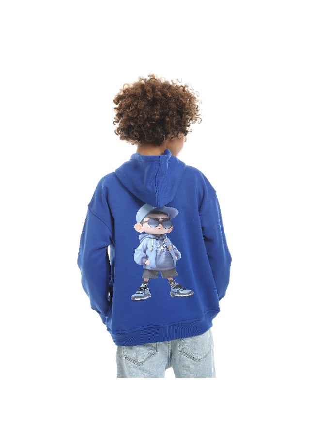 سيزار هودي  أولادي ميلتون شتوي مزود بطباعات علي الصدر والضهر - Image 3