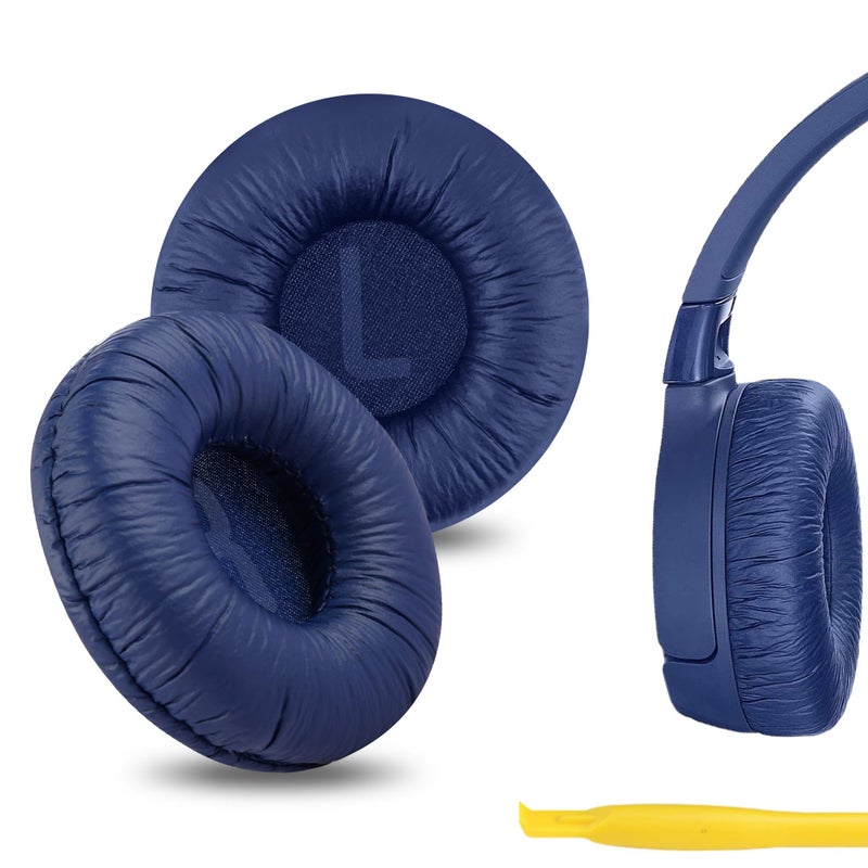 Geekria وسادات أذن جلدية قابلة للتبديل من Geekria QuickFit متوافقة مع سماعات JBL JR 300 300BT T450BT T500BT Tune 500 500BT 510BT 520BT مع دليل فيديو أزرق - Image 2