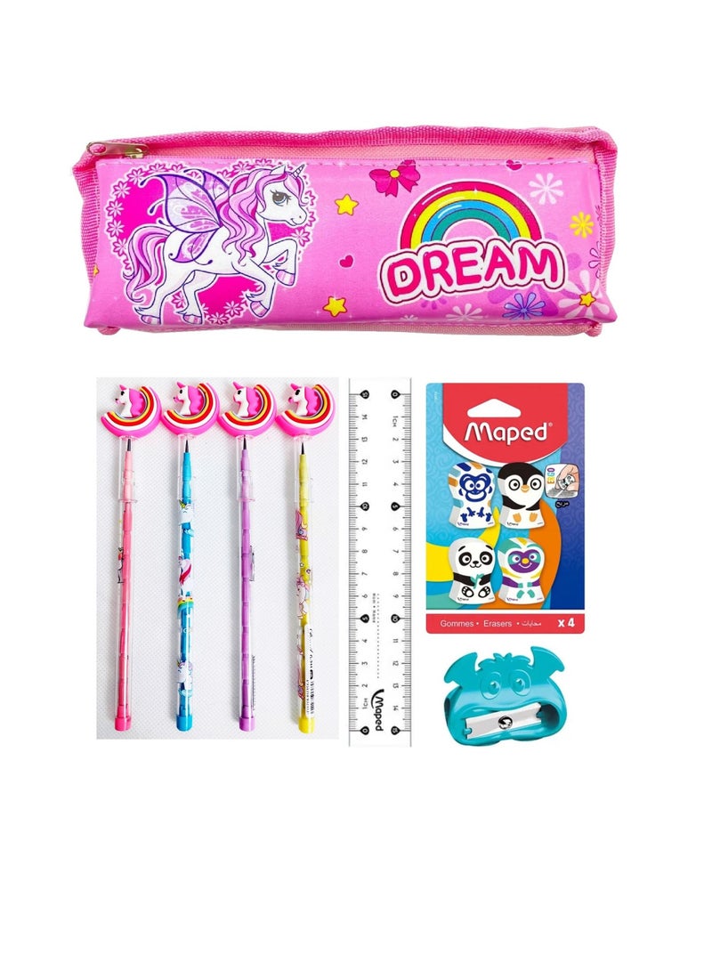 11-Piece Stationery Set With Pencil Case Assorted Colours - Image 1