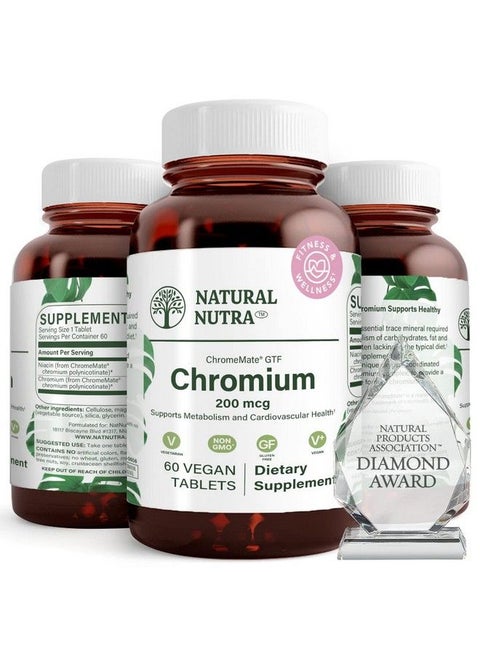 Gtf Chromium Polynicotinate With Chromemate® 200 Mcg 60 Vegan Tablets
