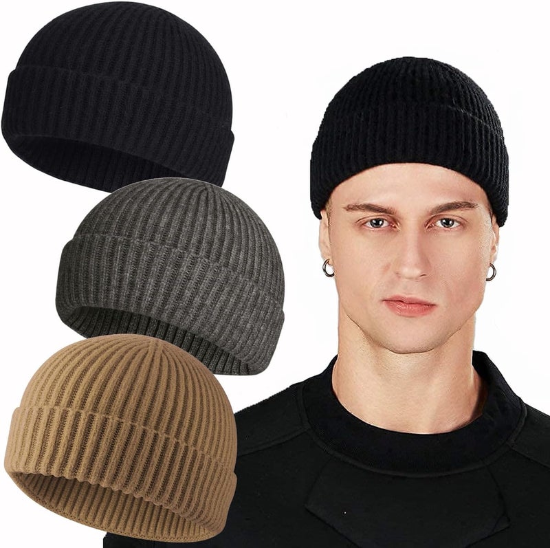 Roybens Swag Wool Knit Cuff Short Fisherman Beanie for Men Women, Winter Warm Hats - Image 1