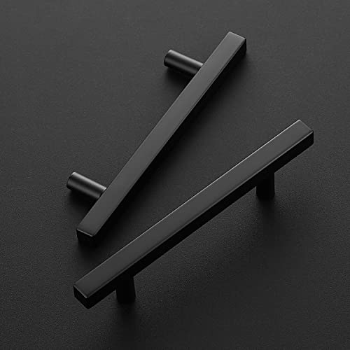 Ravinte Cabinet Handles 10 Pack 4 Inch Hole Center Matte Black Square Pulls Kitchen Hardware 638 Inch Overall Length Drawer Pulls - Image 3