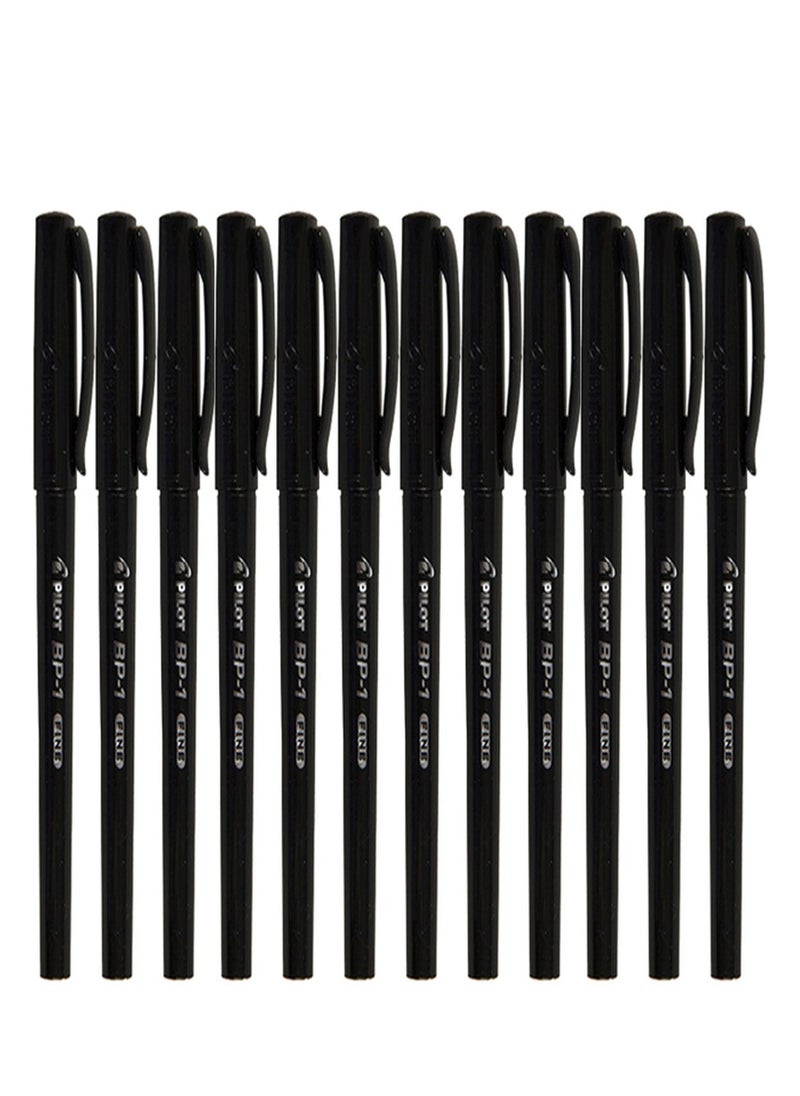 PILOT 12-Piece Ballpoint Pen Fine Tip Black Ink  - Image 1