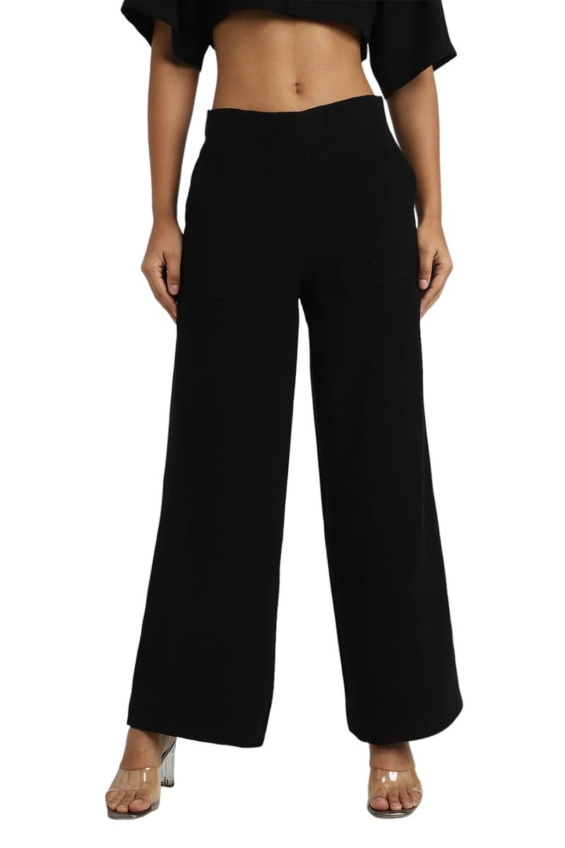 Forever 21 Women's Regular Pants (FWA24CPAF0049_Black - Image 1