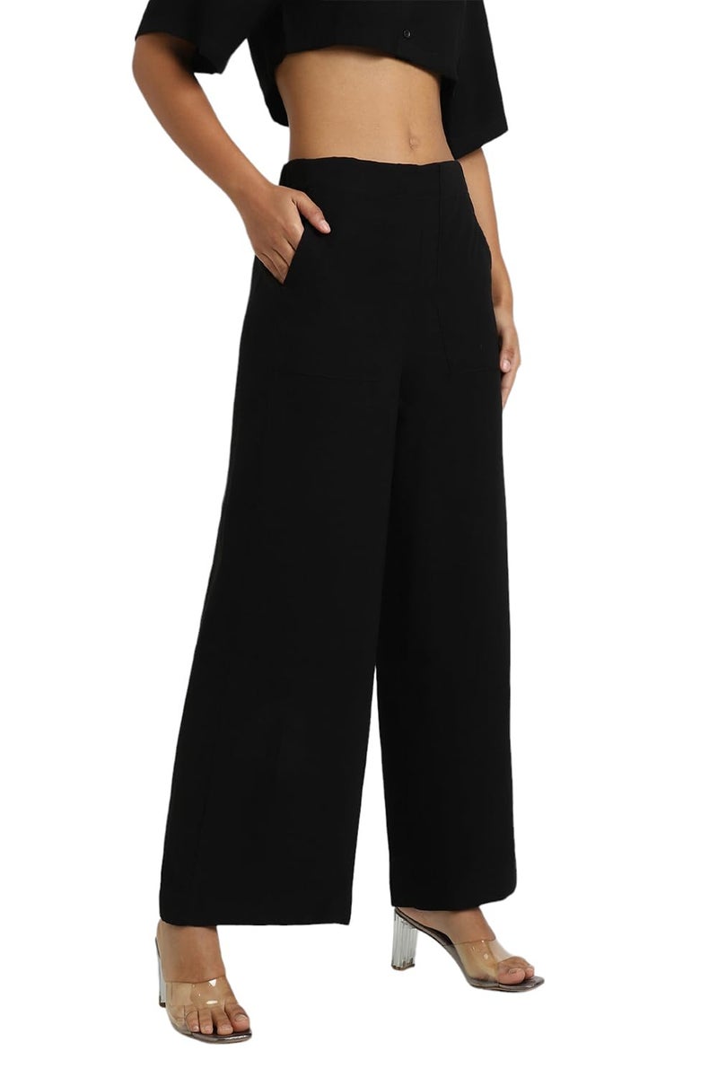 Forever 21 Women's Regular Pants (FWA24CPAF0049_Black - Image 2