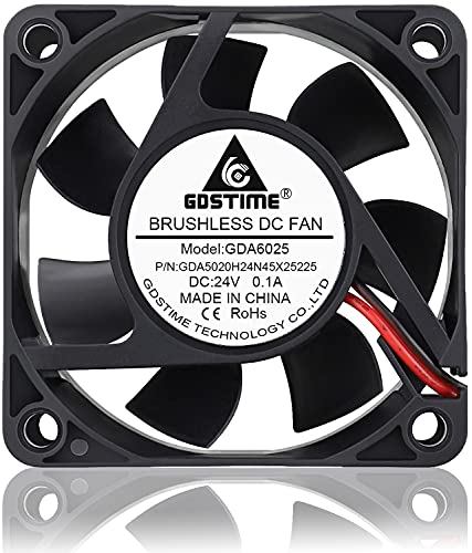 GDSTIME 60mm x 60mm x 25mm 6cm 2 Wire Dc 24v Brushless Cooling Fan - Image 2