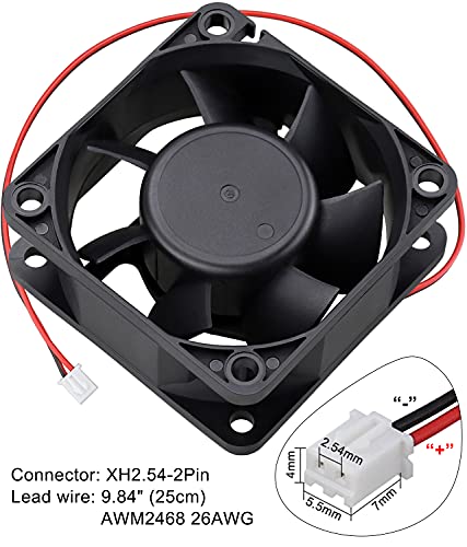 GDSTIME 60mm x 60mm x 25mm 6cm 2 Wire Dc 24v Brushless Cooling Fan - Image 5