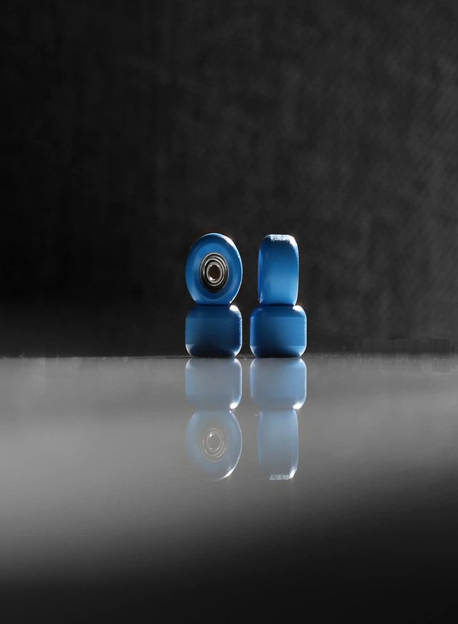 Noahwood Fingerboard Wheel Finger Skateboard Extreme Sports Silent Durable Non-skid Strong Grip Handmade Strong Blue Surfboard Wheels+2 pcs grip tape - Image 2
