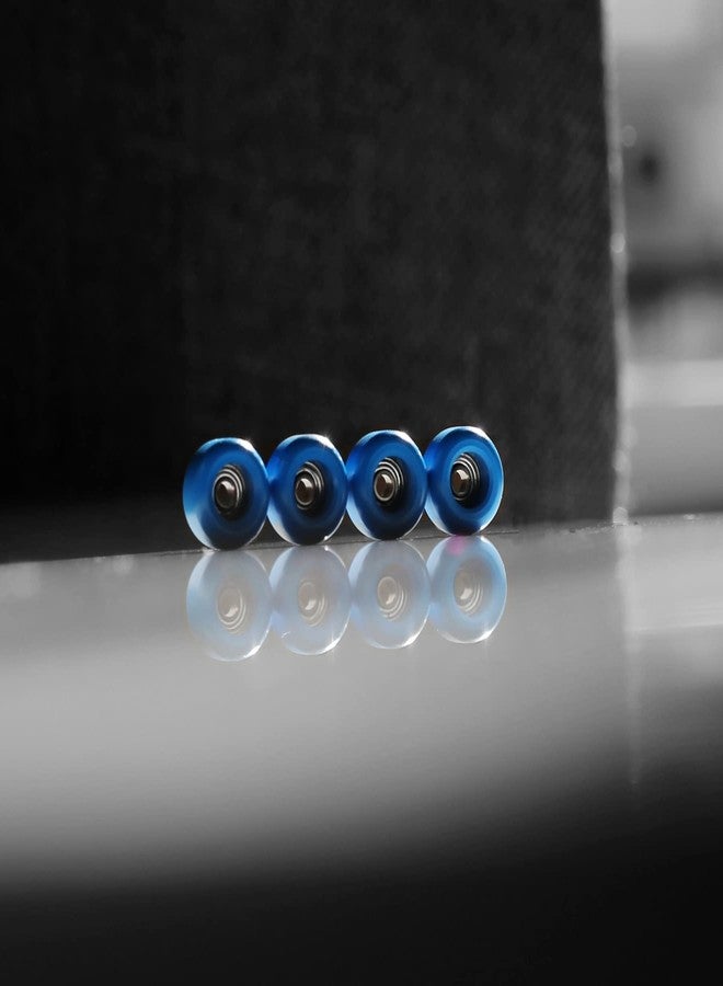 Noahwood Fingerboard Wheel Finger Skateboard Extreme Sports Silent Durable Non-skid Strong Grip Handmade Strong Blue Surfboard Wheels+2 pcs grip tape - Image 3