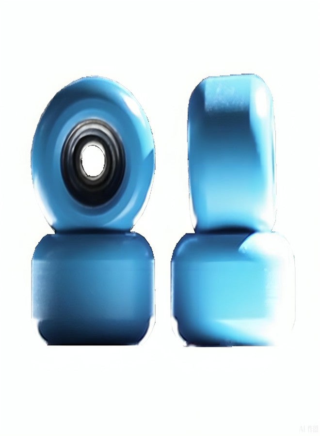 Noahwood Fingerboard Wheel Finger Skateboard Extreme Sports Silent Durable Non-skid Strong Grip Handmade Strong Blue Surfboard Wheels+2 pcs grip tape - Image 1