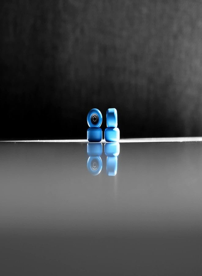 Noahwood Fingerboard Wheel Finger Skateboard Extreme Sports Silent Durable Non-skid Strong Grip Handmade Strong Blue Surfboard Wheels+2 pcs grip tape - Image 5