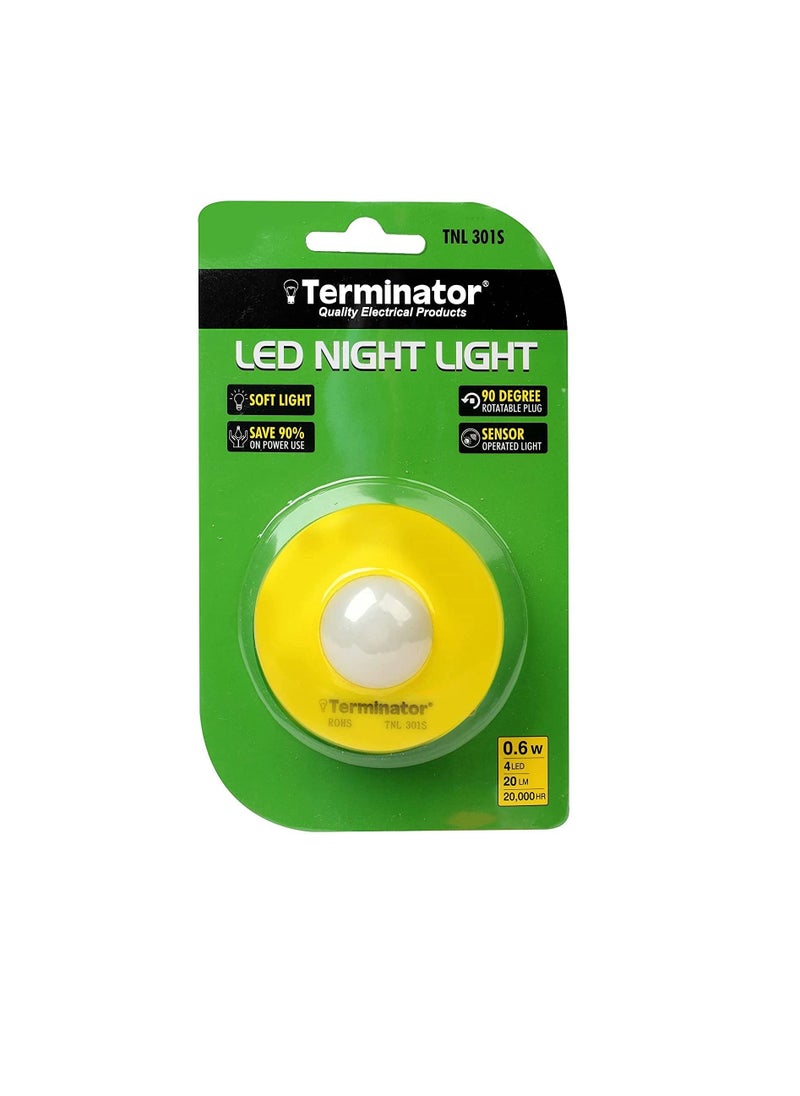 Terminator Terminator LED Night Light Sensor Operated 13A 110-220V Soft Light for Bedroom,Kitchen, Hallway, Stairs TNL301S (Yellow)  - Image 1