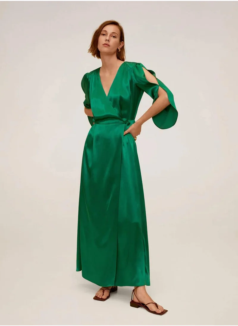 MANGO Surplice Maxi Dress