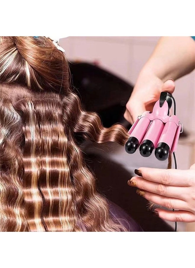 Yolu - 3 Barrels Hair Curler Styling Tool, Hair Waver Curling Iron Wand 25mm With Temperature Adjustable - Image 1