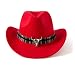 Gossifan Classic Womens Western Cowboy Cowgirl Hats with Wide Belt ZRed - Image 2