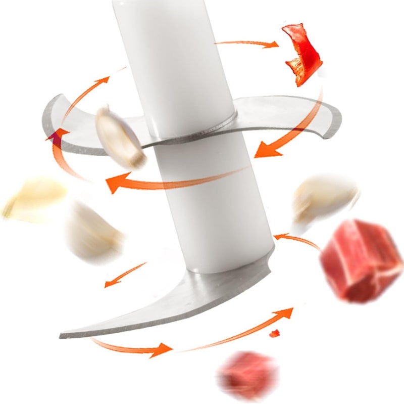 Tazweeq 250ML Food Chopper, Food Processor, Portable Cordless Garlic Mincer Masher, Meat Grinder with USB Charging For Vegetable, Chili, Fruits, Ginger, Baby Food, Seasoning (White) - Image 4