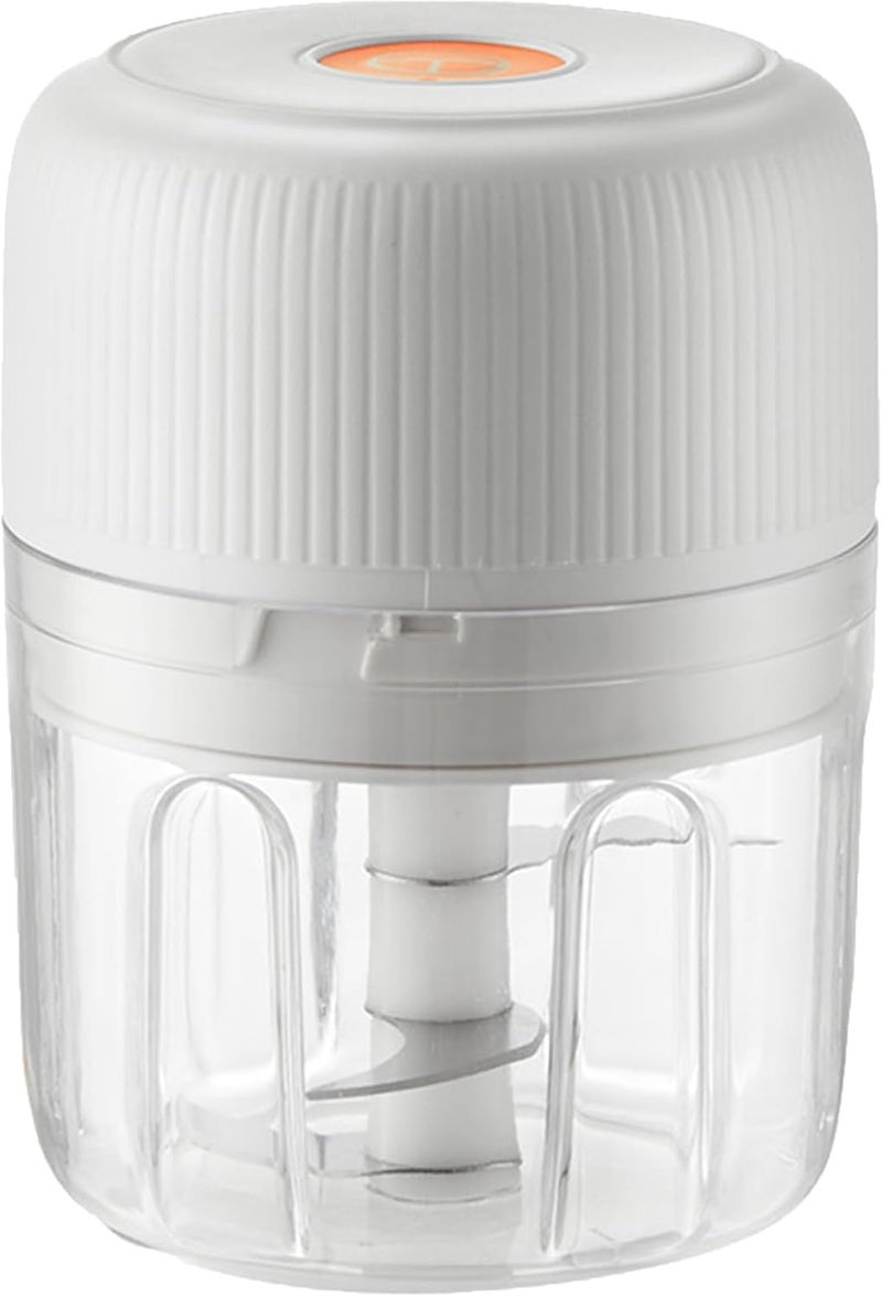 Tazweeq 250ML Food Chopper, Food Processor, Portable Cordless Garlic Mincer Masher, Meat Grinder with USB Charging For Vegetable, Chili, Fruits, Ginger, Baby Food, Seasoning (White) - Image 1