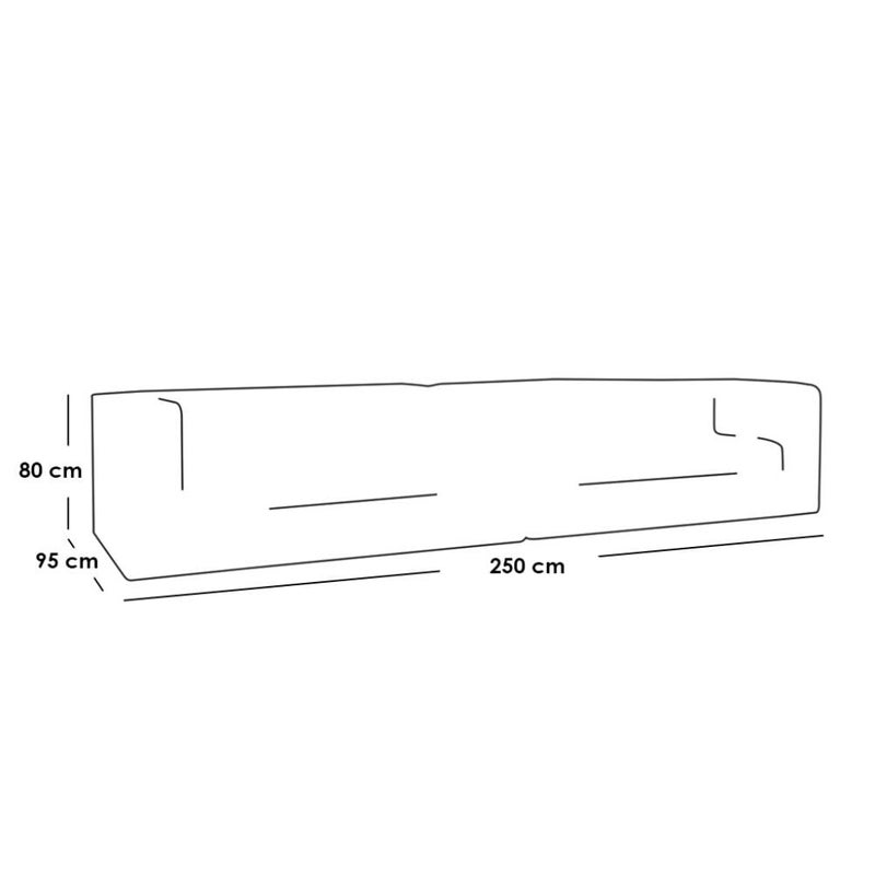 Betak Three-seater sofa, suede wood and velvet - beige - Image 2