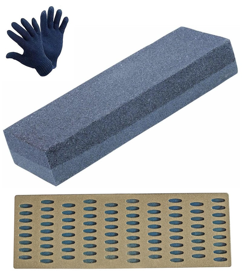 DUMDAAR Sharpening Stone Double Side Whetstone Grindstone Professional Fixed Angle Diamond Kitchen Knife Sharpener with Hone Set and Gloves - Image 1