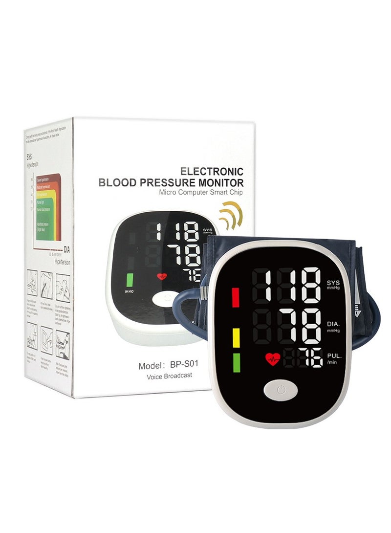 Generic Blood Pressure Monitor, LCD Display Large Screen Fully Automatic Accurate Readings Adjustable bp Cuff Upper Arm Blood Pressure Machine, Voice Prompt, Irregular Heartbeat Detection, Clear Display  - Image 1