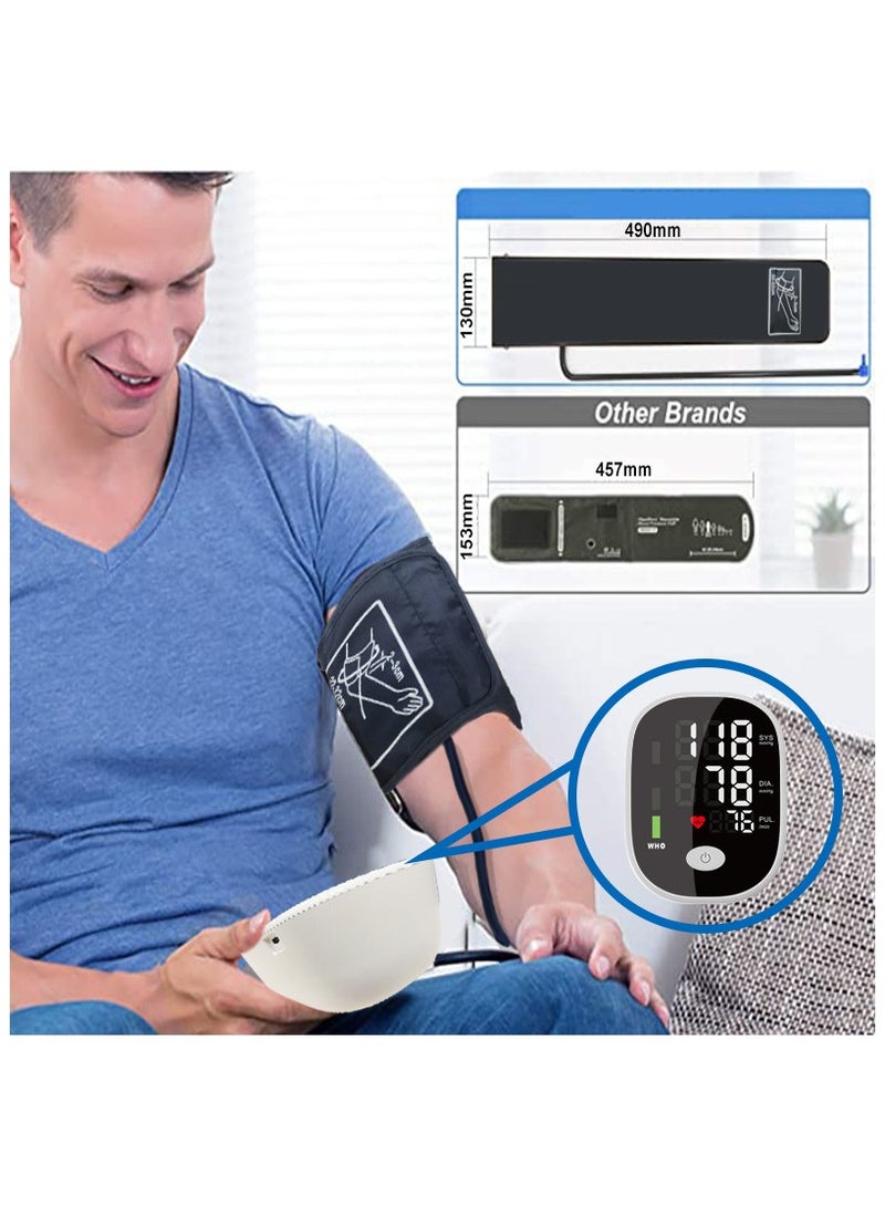 Generic Blood Pressure Monitor, LCD Display Large Screen Fully Automatic Accurate Readings Adjustable bp Cuff Upper Arm Blood Pressure Machine, Voice Prompt, Irregular Heartbeat Detection, Clear Display  - Image 2