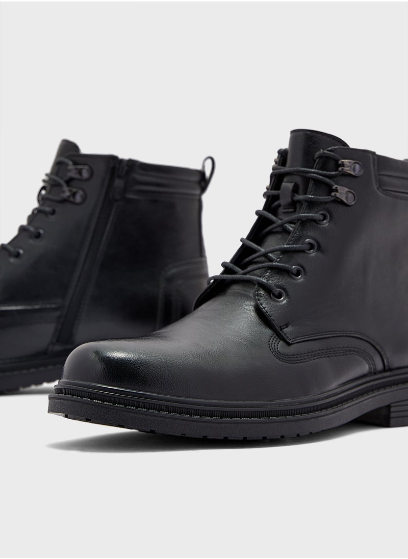 Robert Wood Ankle Lace Up Biker Boots  - Image 4