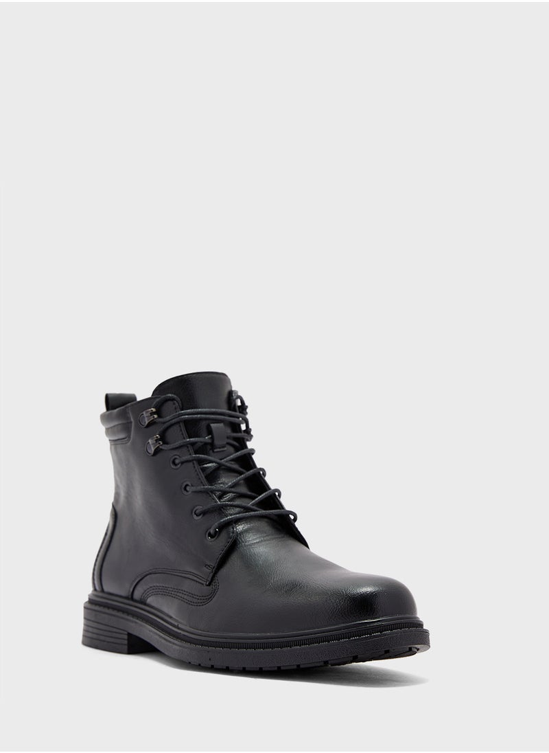 Robert Wood Ankle Lace Up Biker Boots  - Image 2