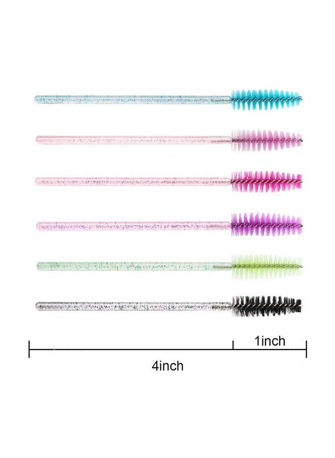 Elisel 300 Pcs Disposable Mascara Brushes Crystal Eyelash Brushes Mascara Wands Applicator Eyelash Extensions Makeup Tools Eyebrow Brush (Crystal Multicolor) - Image 2