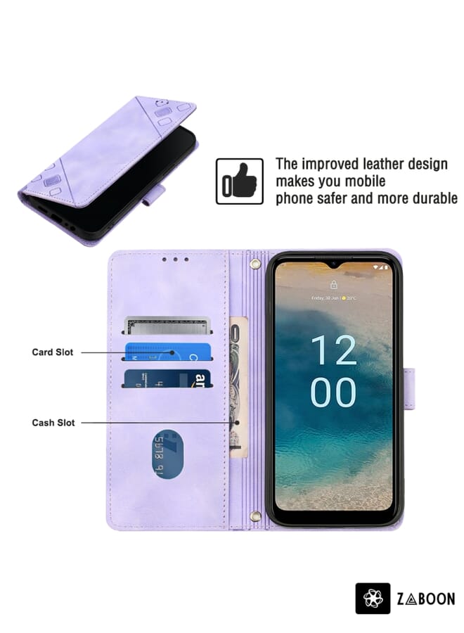 Zaboon Protective Case For Nokia G22 Skin-feel Embossed Leather - Image 1