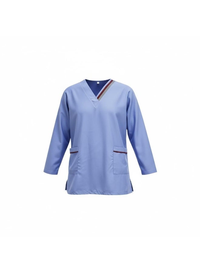 Dee's Fashion Professional Medical Scrubs Set for Women, V-Neck Uniform with Contrast Piping, 3/4 Sleeve Top and Pants for Healthcare Workers and Housemaids - Image 2