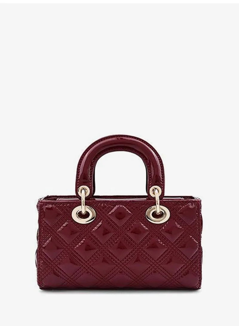 Cuple Maroon Cuple Textured Zip Shoulder Bag for Women | Best Price UAE