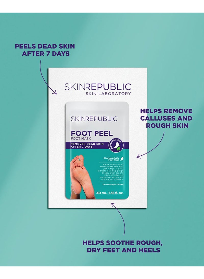 سكين ريبابلك قناع تقشير القدم (10 أزواج) - قناع تقشير القدم مع حمض ألفا هيدروكسي، وجينكو بيلوبا، وفيتامين هـ، يزيل الجلد الميت، ويصلح الكعب المتشقق، وينعم مسامير القدم، وينعم ويرطب القدمين الجافة والخشنة. - Image 3