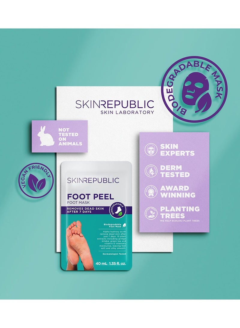 سكين ريبابلك قناع تقشير القدم (10 أزواج) - قناع تقشير القدم مع حمض ألفا هيدروكسي، وجينكو بيلوبا، وفيتامين هـ، يزيل الجلد الميت، ويصلح الكعب المتشقق، وينعم مسامير القدم، وينعم ويرطب القدمين الجافة والخشنة. - Image 4